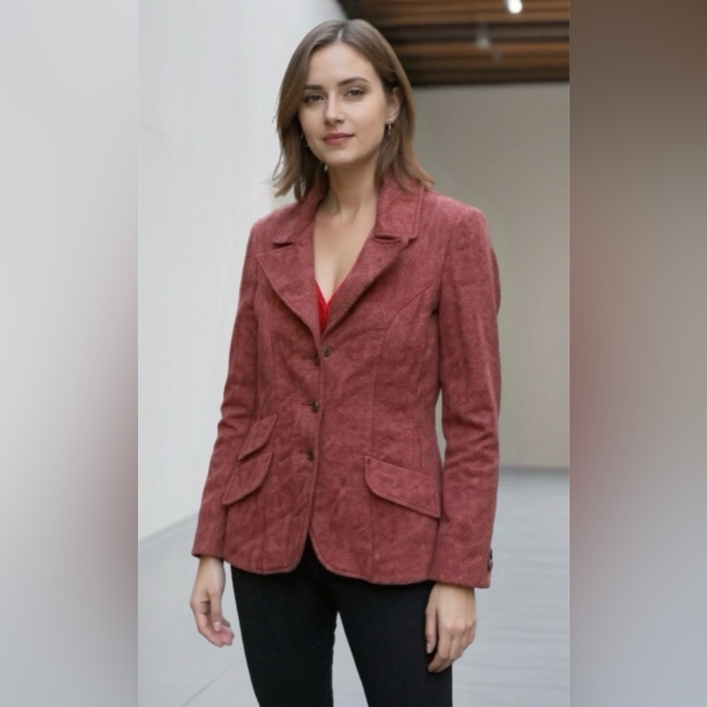 Vintage Summit Of Boston Rust Red Tweed Blazer